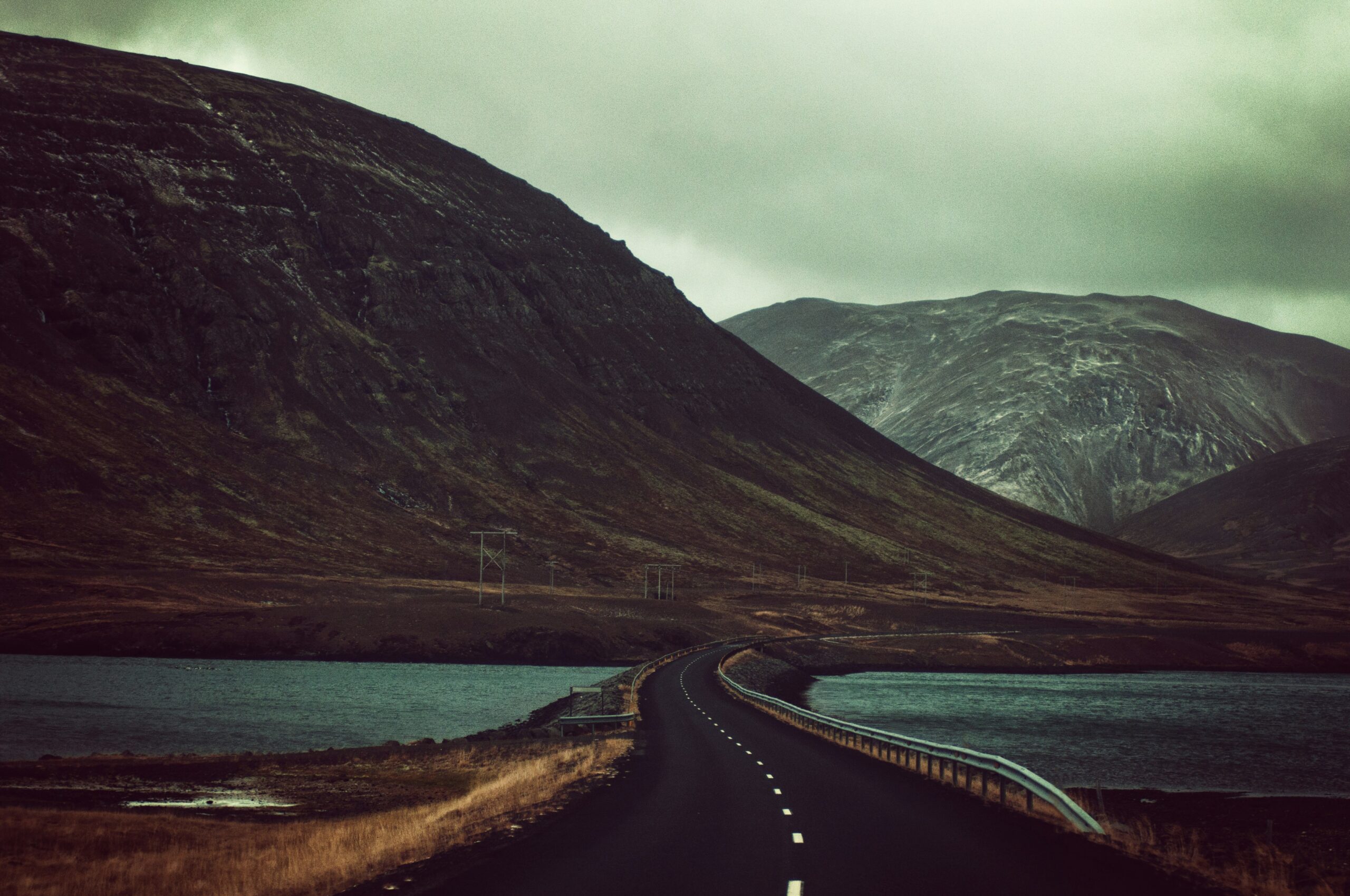 journey through mountain range on a cloudy day